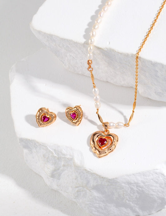 Crimson Heart Jewelry Set