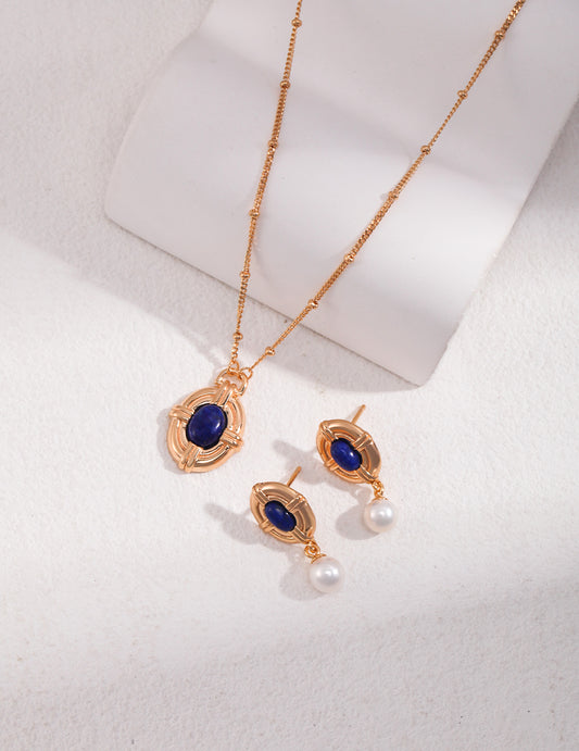 Regal Lapis Lazuli Jewelry Set