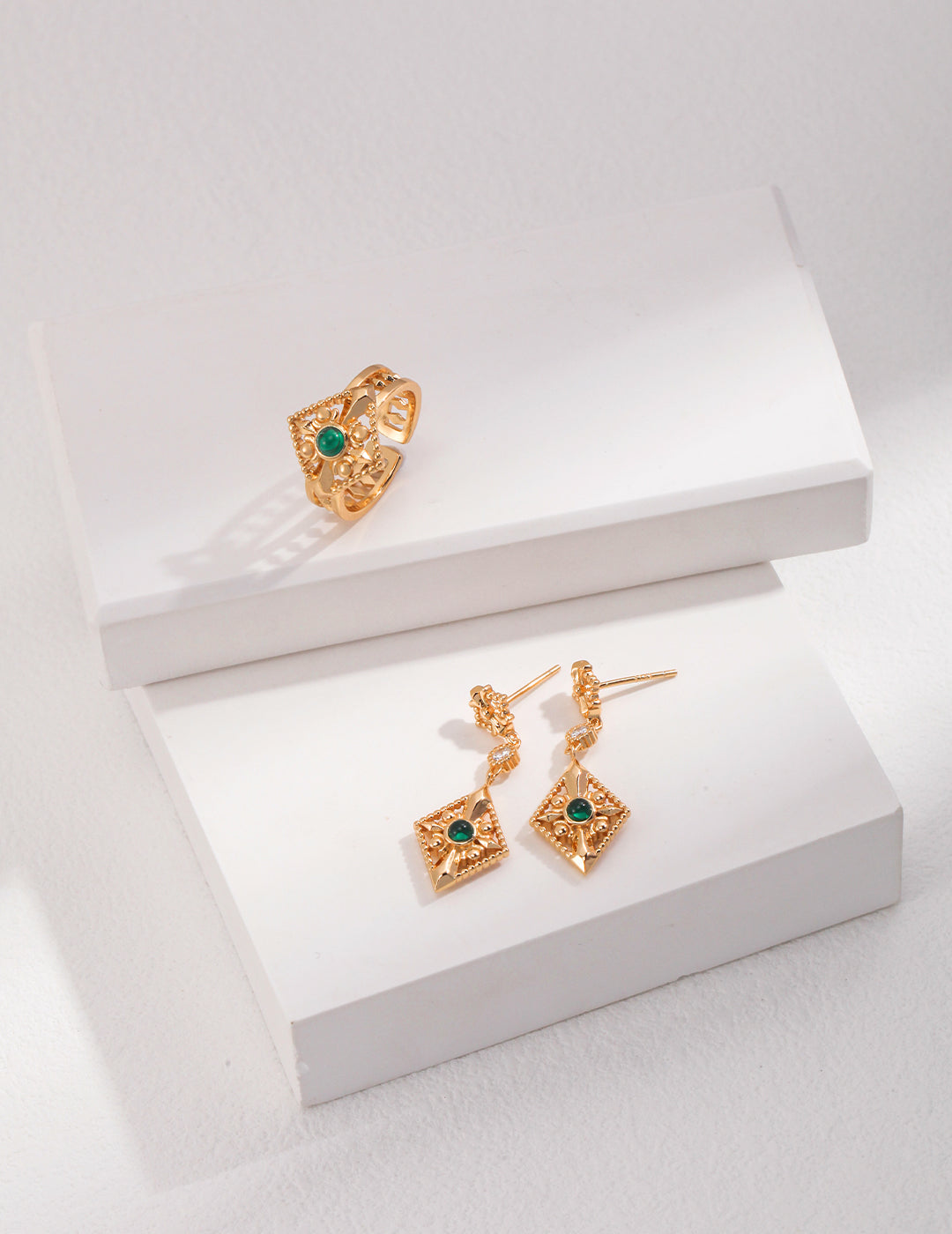 Green Stardust Earrings