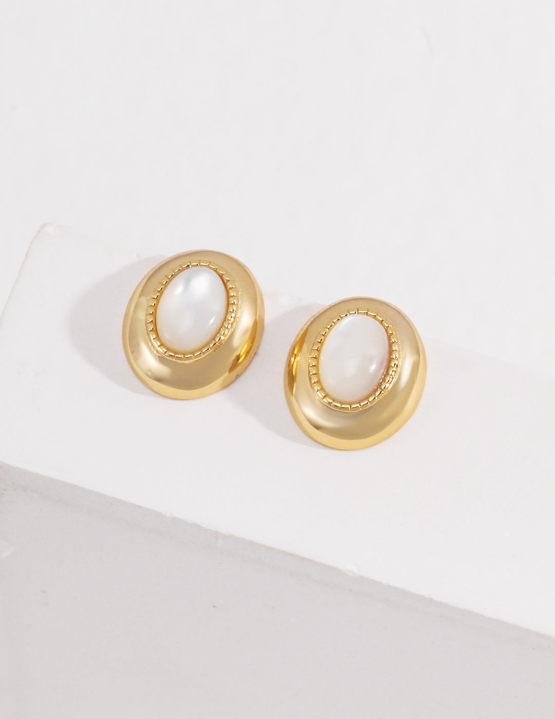 Golden Halo of Mother of Pearl Earrings