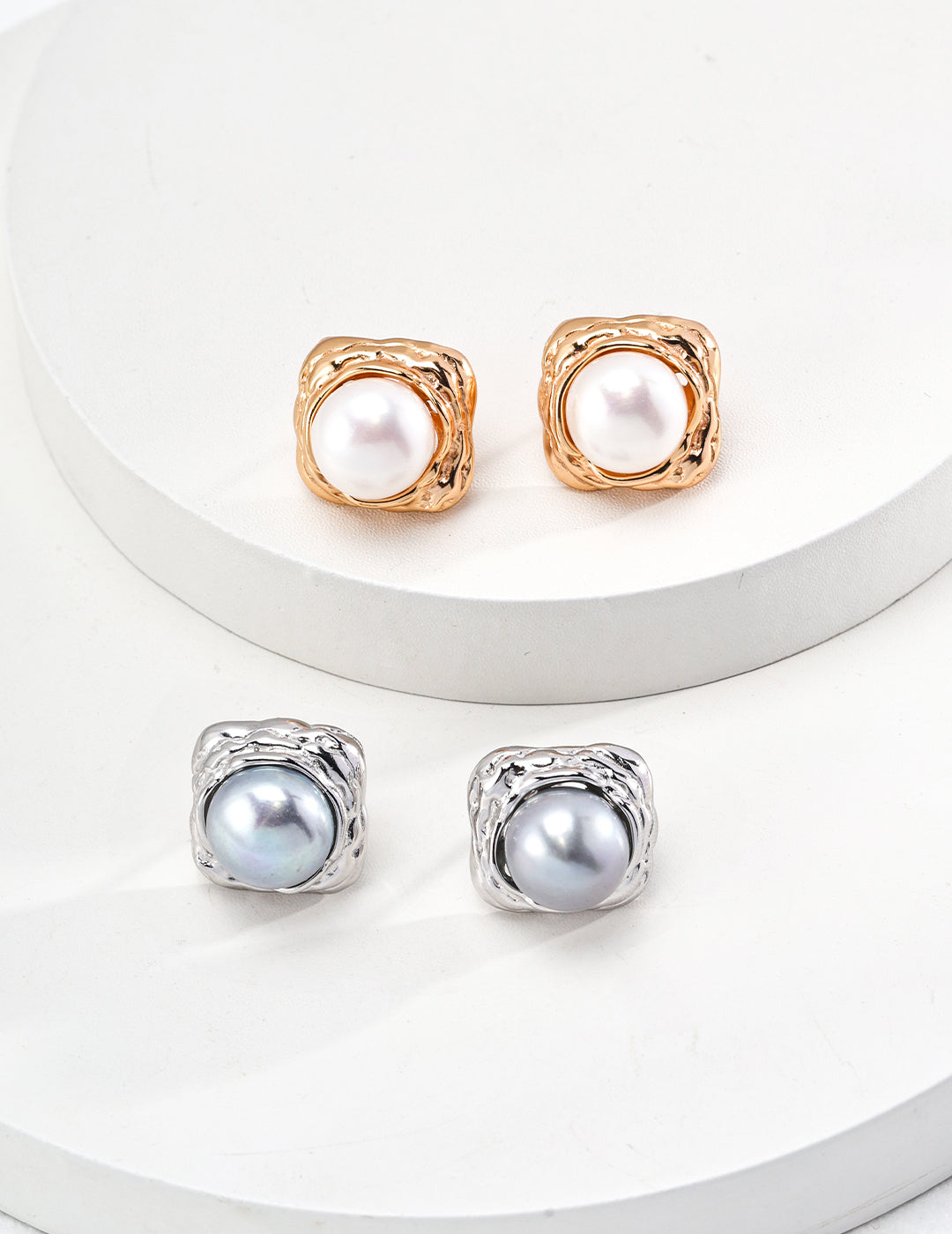 Pearl Square Earrings