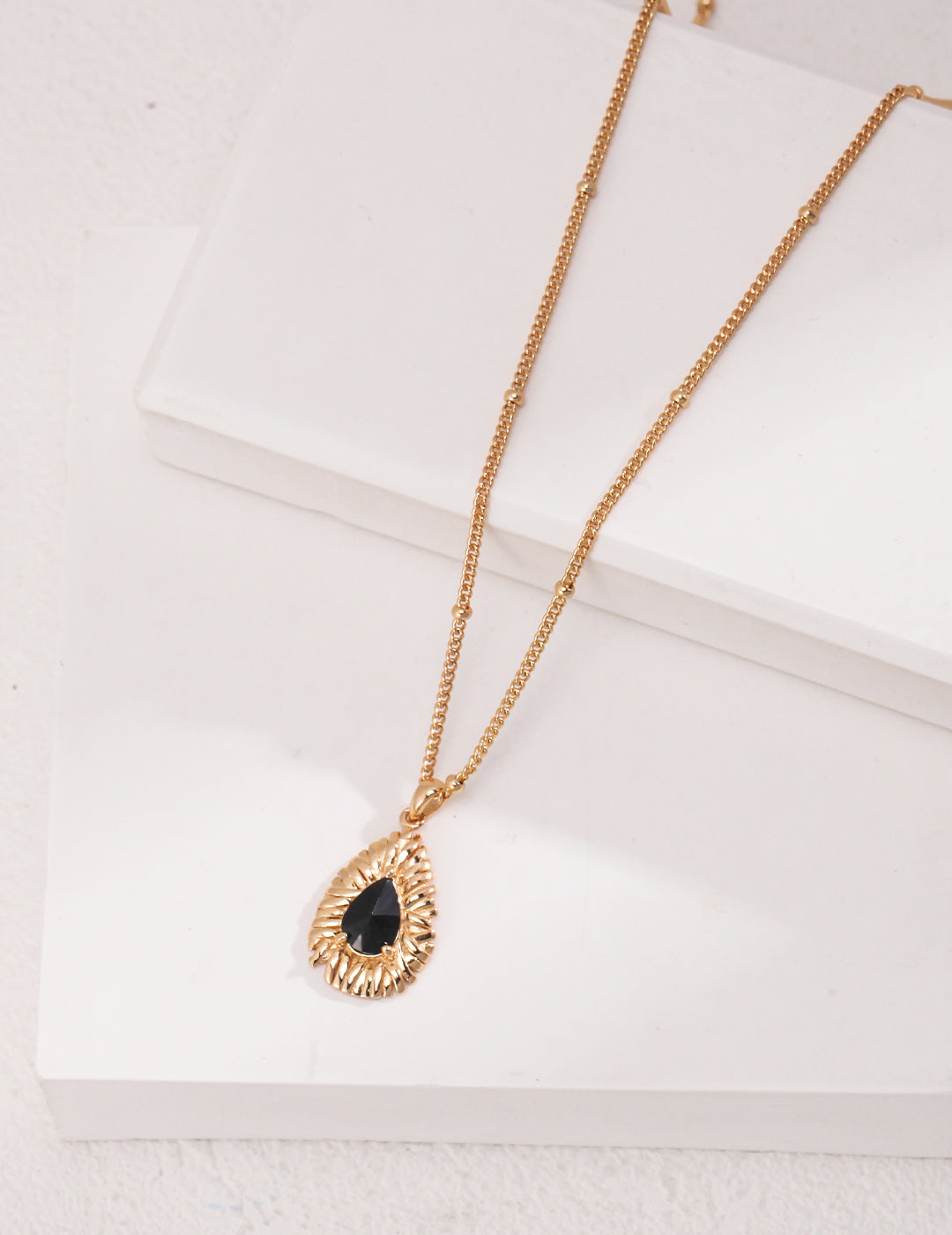 Midnight Zircon Pendant Necklace