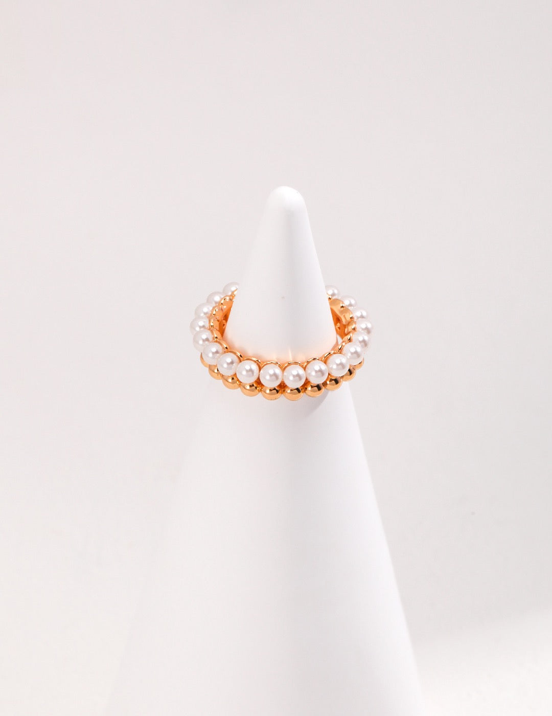 Half Pearl Half Silver Ring