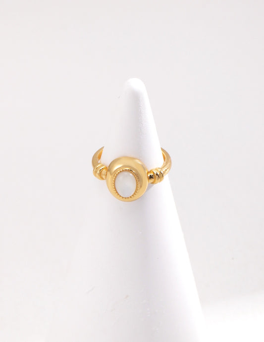 Golden Halo of Mother of Pearl Ring