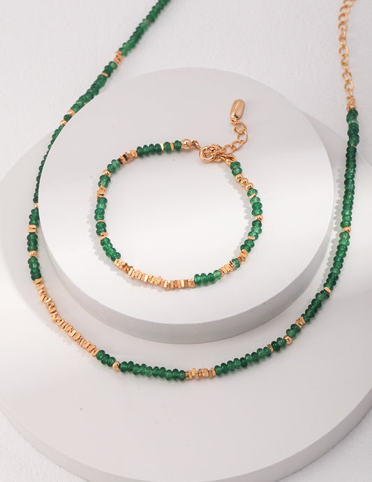 Emerald & Gold Accent Jewelry Set