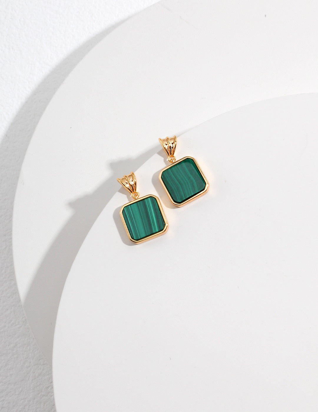 Malachite Square Earrings